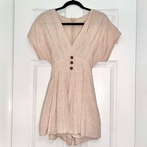 Pleated Linen Romper